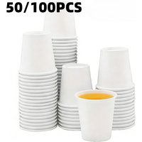 50/100PCS Disposable White Paper Cups Small Paper Cups Supermarket Tasting Suitable Juice Beverage Container Disposable Cups