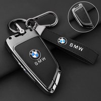 High-grade Zinc Alloy Leather Car Remote Key Case Full Cover Shell Bag For BMW 3 5 7 Series X1 X3 X4 X5 X6 F15 F16 G30 G11 F48