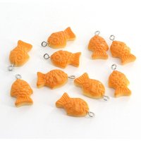 10Pcs/Lot Cute Fish Cake Resin Charm Handmade Animal Earring Bracelet Pendants Jewelry Embellishment Accessories