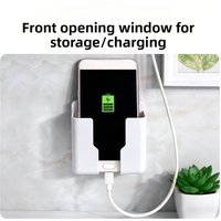 Multi-Functional Wall Mount Stand Universal Remote Organizer Phone Charging Holder Air Conditioner Remote Storage Bracket