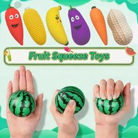 Fruits Squishy Toys Stress Relief Anti-Anxiety Stretchy Slow Rebound Banana Corn Eggplant Carrot Banana Watermelon Squeeze Toys