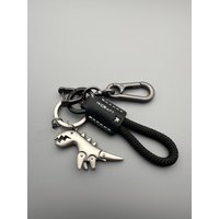 AliExpress Bike Embellishment Add-ons Tiny Dino Vehicle Keyring Single Leather Braided Metal Keyholder Purse Pendant