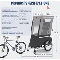 AliExpress NONE 2-in-1 Foldable Bike Trailer, 165-220lbs Capacity, Protection Cover, Front Rotating Wheel, Safety Accessory, Tow-Behind Seat
