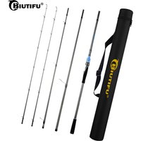 BIUTIFU Casting Spinning Lure Fishing Rods 1.65-3.3m 2 Tips Baitcasting 3-80g Ultralight Fast Carbon Pole with Rod Tube Backpack