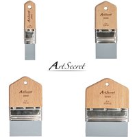Artsecert 1-4 PCS Silicone Paint Brush Short Wood Handle Flexible Flat Brushes for Acrylic Oil Painting Smooth Application