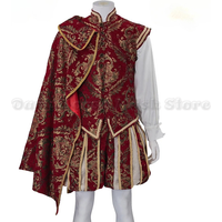 Steampunk Renaissance Tudor Costume Men Medieval Victorian Royal Prince Tudor King Elizabethan Costume Vest Shirt Cape Tudor