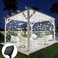 Solar Curtain String Fairy Lights 3x3M 300LED Holiday Decorations Christmas Birthday for Party Garden Home Wedding Decoration