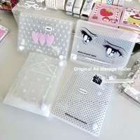 Matte Finish A6 Grid Dot Snowflake Design Storage Box Card Sticker Organizer Dustproof Transparent Cover Family Storage Tool