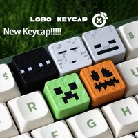 Cartoon Square Shape My World Series Pixel Style Keycap Esc Partial Products Eye Light-Transmitting Game Periphery Collectble
