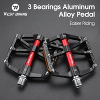 WEST BIKING Bicycle Pedals Ultralight 3 Bearings Anti-Slip Cycling Pedals BMX MTB Road Bike Sealed Bearing 9/16 "Bike Pedal