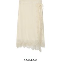 KASLEAD New Women's Fashion Slim Fit Lace Wrap Skirt High Waist A-Line Dress Polyester Fiber 2026 Spring Collection