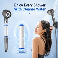 Universal Shower Head Replacement with PP Cotton Water Purification Filter - Bathroom Cleaning Accessory for Fresh Water Deliver