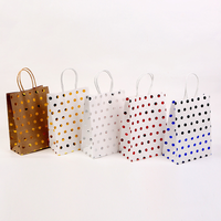 5/10/15/20/30PCS Golden Dots Kraft Paper Bag Festival Gift Packing Bags Decoration Package For Christmas New Year Holiday