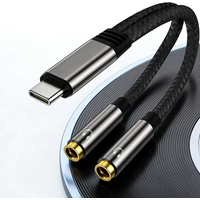 USB C To Dual 3.5mm Female Headphone Splitter Type C To Headphone Audio Jack Adapter for IPhone 16/15 IPad Galaxy S24/23