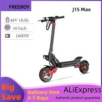 Freeboy J15max 10 Inch Adult Electric Scooter 1600W with 48V 18AH Foldable Battery Skateboard