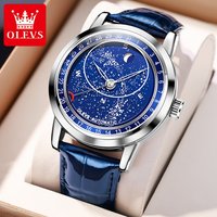 OLEVS 9923 Men's Automatic Mechanical Watch Moon Phase Luxury Dress Waterproof Luminous Wristwatches for Man