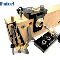 3 In 1 Woodworking Doweling Jig Kit with Positioning Clip with 8/15mm Drill Bit for Drilling Guide Locator Puncher Tools