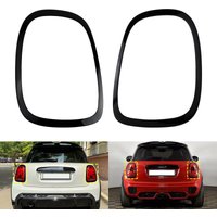 Left+Right Gloss Black Rear Lamp Accessory Taillight Surround Trim Rings Bezel Cover For 2014-2021 Mini Cooper F55 F56 F57