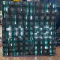 ESP32 Matrix Clock Digital Rain LED Display HUB75 P3 64x64 NTP WiFi Cyberpunk Desktop Gadget DIY Kit image 3