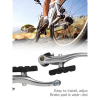 AliExpress NONE 1 Pair Aluminium Alloy V Brake Set Silver Easy to Install Bicycle Brake Set Adjustable Clamp Brake Lever Kit Bike Maintenance