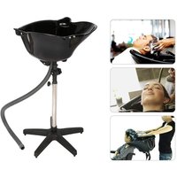 Shampoo Bowl Portable Salon Sink with Adjustable Height and Drain; Barbershops Hair Backwash Bowl Shampoo Basin Barber Tool