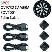 3-Pack OV9732 USB Camera 100° No Distortion 30FPS for Autodarts.io Dart Scoring System Raspberry Pi Mac Linux