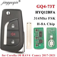jingyuqin GQ4-73T /HYQ12BFA 314Mhz H (8A) Chip Remote Car Key For Toyota RAV4 Camry Corolla 2015 2016 2017 2018 2019 2020 2021
