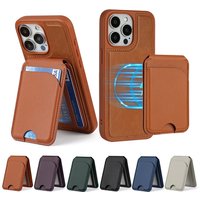 Magnetic Wallet for Mag-Safe with Adjustable Stand, Card Holder, RFID Blocking,Upgraded Leather Card Holder Wallets Compatible
