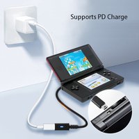 USB C Female Plug to NDSL Plug Convert Cable PD Charging Cable for Nintendo DS Lite Power Supply Cord with Instruct Light