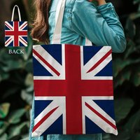 1pc UK Union Jack Flag Themed Tote Bag, Reusable Shopping Bag, Suitable for Daily Use, Shopping, School, Travel,A Unique Gift .