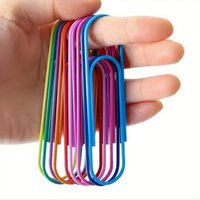 50Pcs 100mm Mega Large Multicolored Jumbo Coated Paper Clips - Ideal for Office and School Document Organization