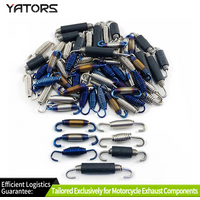 2PC Universal Motorcycle Exhaust Spring Hooks Stainless Steel Exhaust Front Middle Link Pipe Rotatable Metal Springs