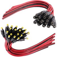 10pcs 5.5*2.1 mm Male Female Plug 12V Dc Power Pigtail Cable Jack for Cctv Camera Connector Tail Extension 12V DC Wire