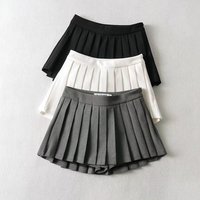 Women Sweet Sexy Mini Skirt Summer Solid High Waisted Pleated Skirt Korean Cute Lolita Preppy Style Dance A Line Skirt New