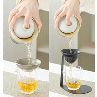 Heat Resistant Ceramic Coffee Strainer Modern High Precision Loose Leaves Tea Strainer With Stand For Beverage Enthusiasts