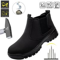 Waterproof Leather Men shoes Non-slip Indestructible Protection Boots Men's Lightweight Safety Work Shoes Indestructible
