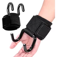 2Pcs Fitness Power Hooks Pull-Up Hard Pull Training Anti-Fall Lifting Hook Power Hook Grip Wrist Strap Pull-Up Hand Straps