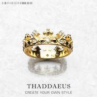 Ring Royalty Crown Gold Brand New Vintage Gift Fine Jewerly For Women In 925 Sterling Silver