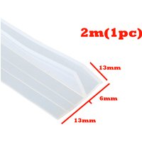 2 Meter F Shape Silicone Rubber Frameless Shower Room Door Window Glass Seal Strip Weatherstrip For Glass 6mm Seal Gap