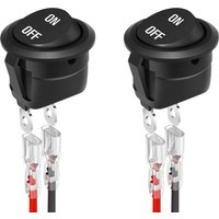 5PCS Round Rocker Switch ON Off SPST 20mm Mini Toggle Switch 12V for Car Automotive RV 2 Pin Switch 120V Wired KCD1