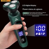 Smart Electric Shaver with LCD Display – 3D Floating Triple Head Razor, USB Rechargeable & Waterproof for Shaving Beard Trimming