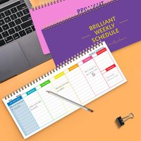60 sheets/120 pages English coil notebook weekly planner business study punch card memo schedule notepad