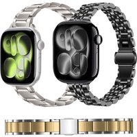 Slim Metal Strap for Apple Watch Ultra 3 2 1 49mm Luxury Metal Bracelet IWatch 11 10 42/46mm 9 8 7 6 5 SE3 45mm 44mm 41mm 40mm
