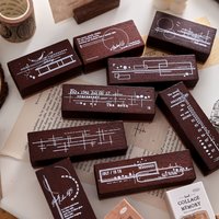 Retro Dot Frame Line Collage Stamps for Journaling Wood Material Stationery Decorative Stamping for Crafting And DIY Projects
