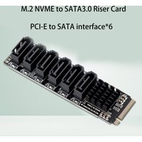 M.2 NVMe PCIe to SATA 3.0 Adapter Card 6Gbps High Speed Smart Indicator PCI-E M2 to SATA Expansion Converter Card