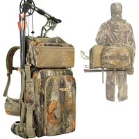 Bow Hunting Backpack for Men, Camo Compound Bag & Tree Saddle Back Pack with Bow Holder, for Elk Turkey Bear Deer