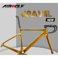 AIRWOLF Carbon Gravel Bike Frame 700*40C Fully Hidden Cable Carbon Frame Gravel Disc Brake Road Bicycle Frameset A5 Painting