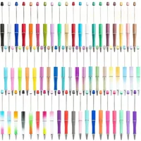 1pcs pen +6pcs Creative DIY Plastic Beaded Ballpoint Pen Printable Logo Cose Per La Scuola Pens for Writing Office Supplies