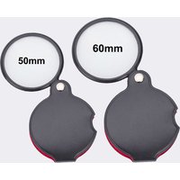 50/60mm Mini Magnifying Glass 8X Folded Leather Case Portable Handheld Read Newspaper Jewelry Gift Single Glass Lens Magnifier