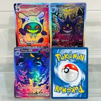 Pokemon 3pcs Gengar Set (Cinnamoroll Gengar VMAX, Mega Gengar ex, Gengar ex) Holographic Foil DIY Premium Anime Collection Card